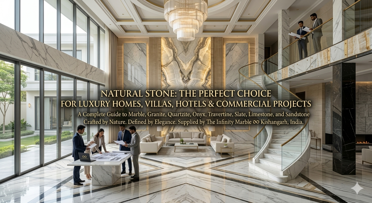 Read more about the article Natural Stone: The Perfect Choice for Luxury Homes, Villas, Hotels and Commercial Projects